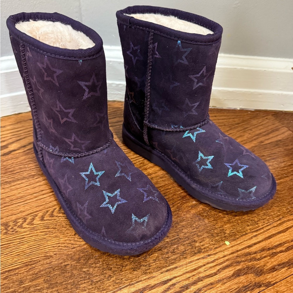 UGG Dark Purple Boots with Star Design